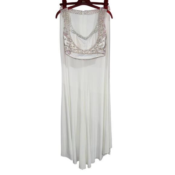Blush by Alexa 11000 Flirty 2pc Prom Dress Gown White sparkly rhinestones size 6 - Picture 7 of 9